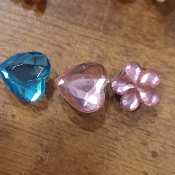 Croc hearts/ flower clear crystal jibitz shoe charms bundle - Picture 2 of 2